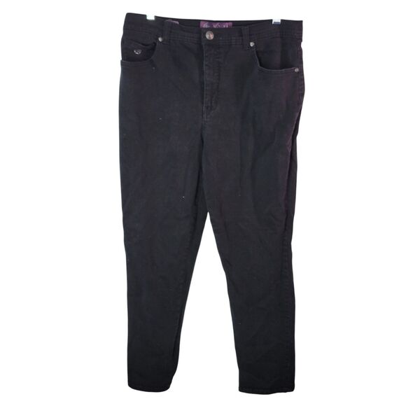 Gloria Vanderbilt Womens Size 14 Black Solid Amanda Skinny Jeans - Picture 1 of 11